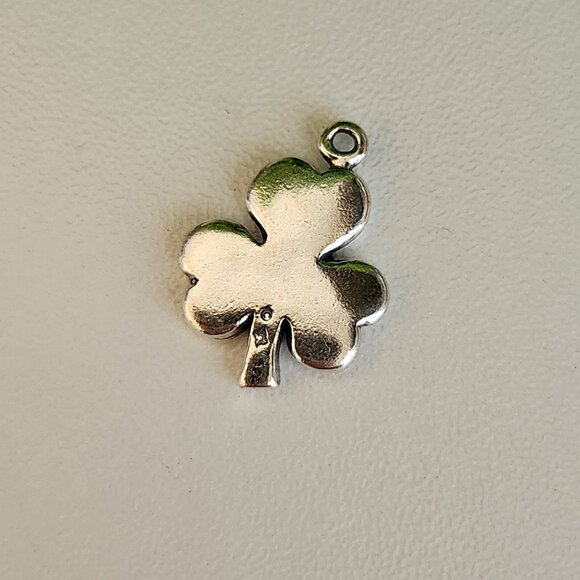 925 Sterling Silver Lucky Clover Charm - Picture 2 of 3